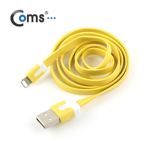 Coms iOS 8핀/8Pin 플랫 케이블 Yellow