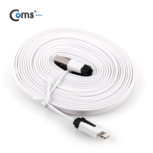 Coms iOS 8핀/8Pin 플랫 케이블 White, 3M