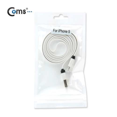 Coms iOS 스마트폰 5 케이블(Flat) White/8핀/충전
