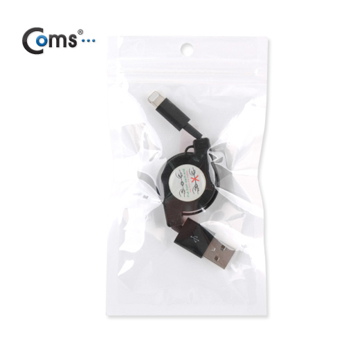 Coms iOS 스마트폰5 8Pin (8핀) 케이블 (자동감김), 70cm, Black