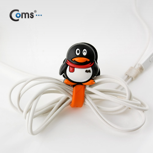 Coms  케이블 오거나이저(버튼형), 펭귄, Orange