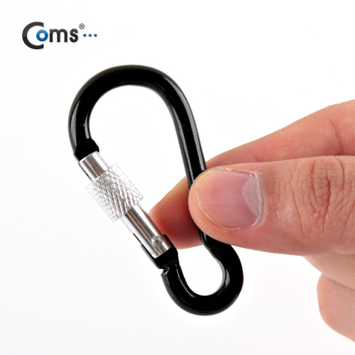 Coms 카라비너(오뚜기형/스틸),Black/2중잠금,캠핑/등산용