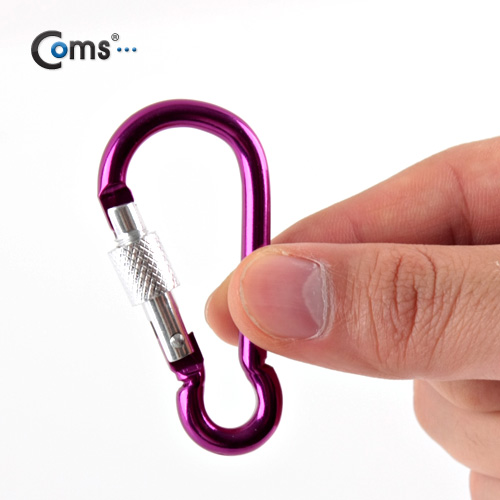 Coms 카라비너(오뚜기형/스틸),Purple/2중잠금,캠핑/등산용