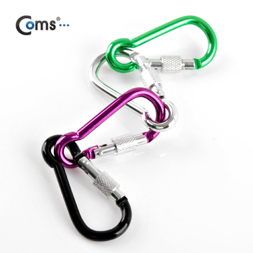 Coms 카라비너(오뚜기형/스틸),Purple/2중잠금,캠핑/등산용