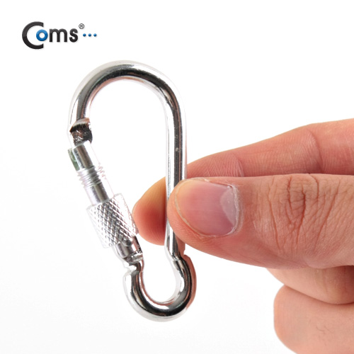 Coms 카라비너(오뚜기형/스틸),Silver/2중잠금,캠핑/등산용