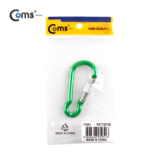 Coms 카라비너(오뚜기형/스틸),Green/2중잠금,캠핑/등산용