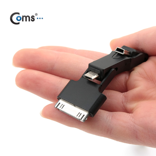 Coms iOS 스마트폰 USB 케이블 (꼬리물기/3in1/멀티), 20cm, Black/8핀