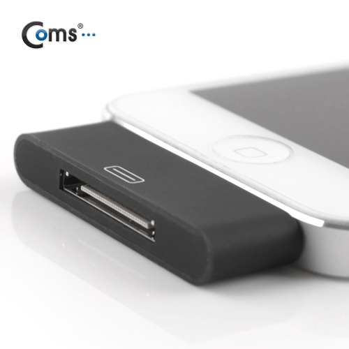 Coms IOS 스마트폰5 8Pin (8핀) 변환젠더 (이어폰단자), Black