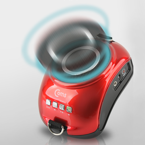 Coms 휴대용 마이크 앰프,강의실/매장/가이드/행사진행용/USB,MicroSD/FM/블랙