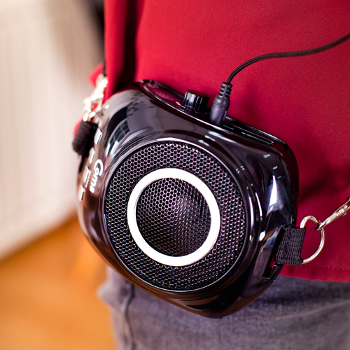 Coms 휴대용 마이크 앰프,강의실/매장/가이드/행사진행용/USB,MicroSD/FM/블랙