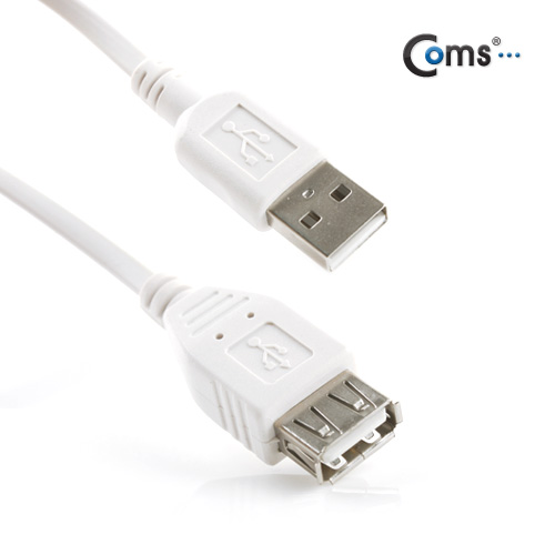Coms USB 2.0 케이블(short/MF형), 스프링(30cm ~ 1M), White