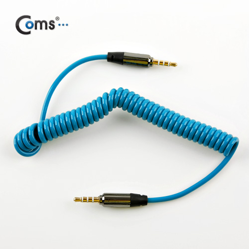 Coms 스테레오 케이블 (3.5/4극/스프링), 30cm~ 1M, Blue/Stereo