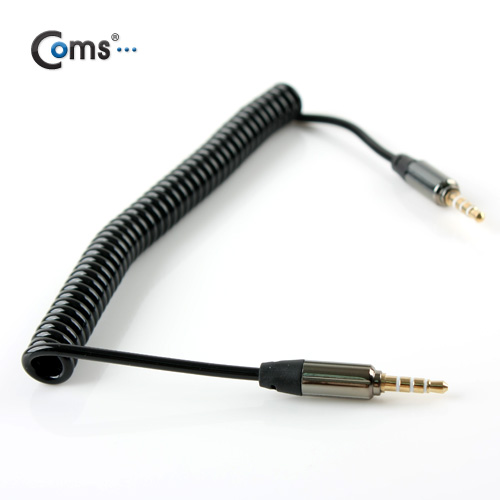 Coms 스테레오 케이블 (Short/3.5/4극 MM)스프링/ (색상 랜덤)/Stereo