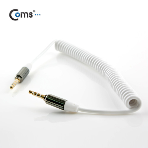 Coms 스테레오 케이블 (3.5/4극/스프링), White/Stereo
