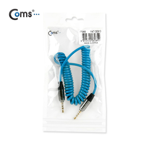 Coms 스테레오 케이블 (3.5/4극/스프링), 30cm~ 1M, Blue/Stereo