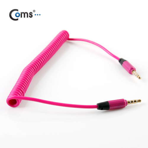 Coms 스테레오 케이블 (Short/3.5/4극 MM)스프링/Pink/Stereo