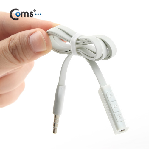 Coms 이어폰 리모콘 연결 케이블, White, 마이크/볼륨