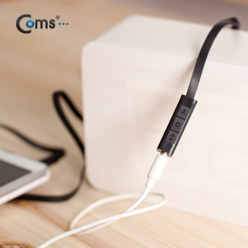 Coms 이어폰 리모콘 연결 케이블, White, 마이크/볼륨