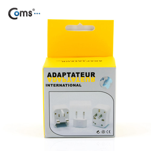 Coms 해외 여행용 전원 변환 멀티 충전기/아답터/어댑터, Black, 1Set(2개)