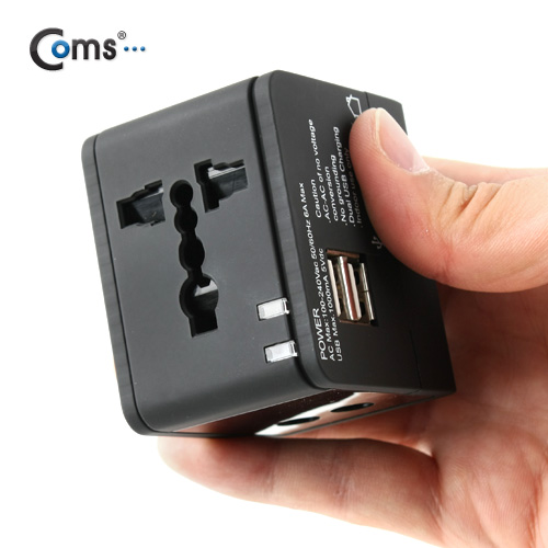 Coms 전원 (AC) 변환용, Black - 다기능, USB 2포트 포함