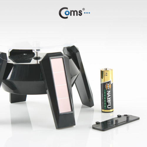 Coms 태양열 회전형 진열대 Black / 4발 스탠드 / 진열품 전시 / AA건전지 겸용