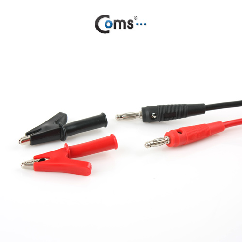 Coms 바나나 케이블, 1Set/악어클립 (Red/Black)