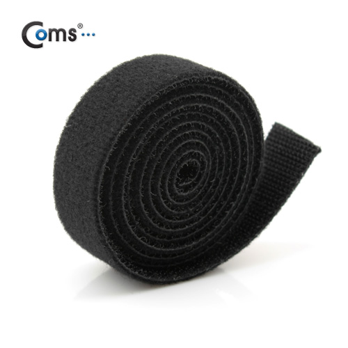 Coms 케이블 타이-벨크로, black (1m/절단 사용)