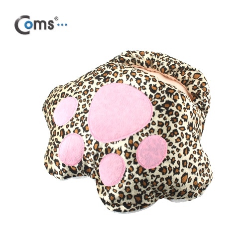 Coms USB 온열 슬리퍼(양발보호),표범무늬