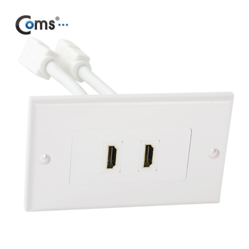 Coms 월 플레이트 (PLATE / HDMI 2Port) HDMI F/F, 13cm