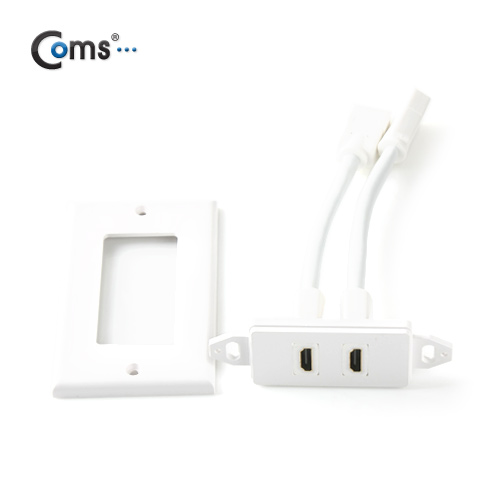 Coms 월 플레이트 (PLATE / HDMI 2Port) HDMI F/F, 13cm