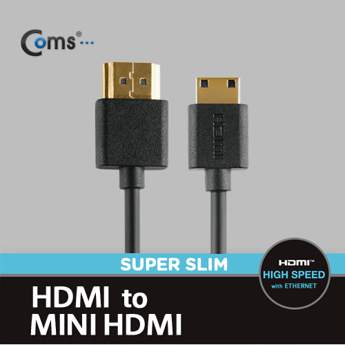 Coms HDMI/HDMI(MINI) 케이블(초슬림)1.5M 고급/검정