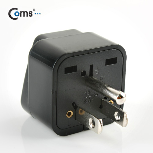 Coms 전원(AC) 변환용 아답터 (WD-5), 해외 / 여행용 / Black / 미국 / 일본, 접지