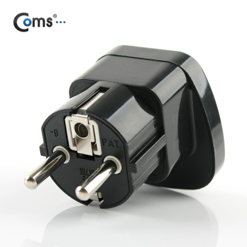 Coms 전원(AC) 변환용(WD-9S), 독일,프랑스/안전캡 내장, Black