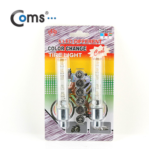 Coms 자전거 / 바이크 안전 점멸기(5 LED) 공기밸브장착