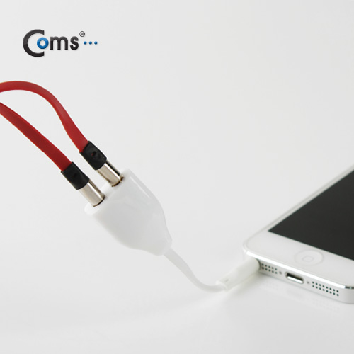 Coms 스마트폰 이어폰 분배 케이블 15cm/2분배