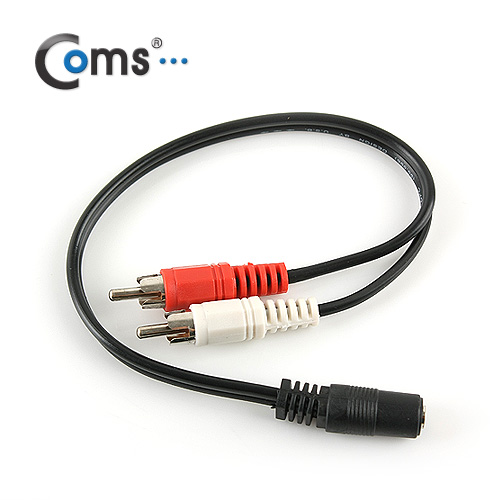 Coms 스테레오(F) / RCA(2선 M) 케이블, 20cm/Stereo