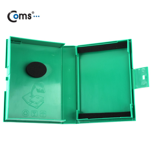 Coms HDD 케이스 (3.5형), 폴더접이식, Green