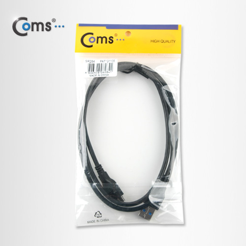 Coms USB 3.0/Micro USB(B) 케이블 1M, Black