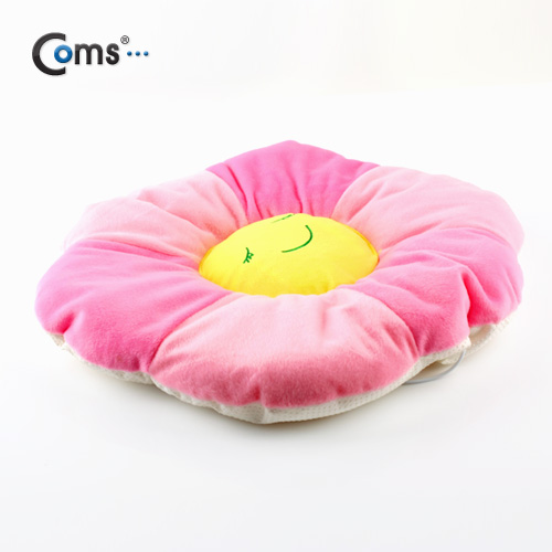 Coms USB 온열 방석(해바라기), 원형/Pink