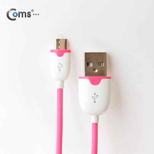 Coms USB/Micro USB(B) 케이블(스프링), Pink