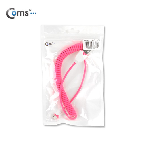 Coms USB/Micro USB(B) 케이블(스프링), Pink
