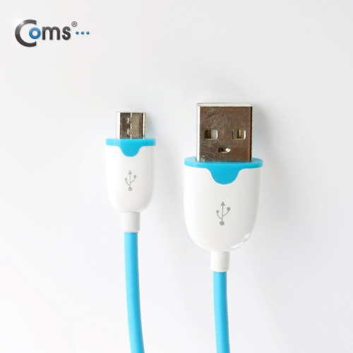 Coms USB/Micro USB(B) 케이블(스프링), Blue