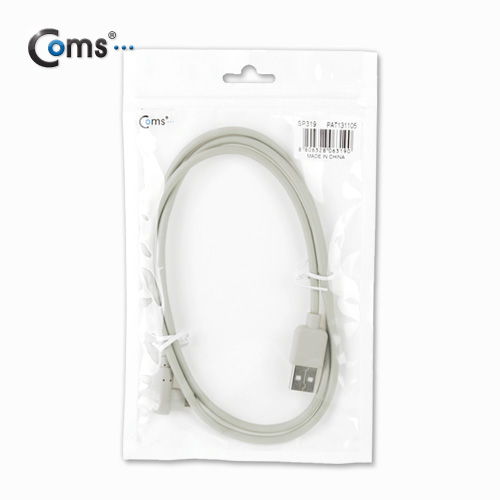 Coms USB/Micro USB(B) 케이블(꺾임(꺽임)) 1M, White
