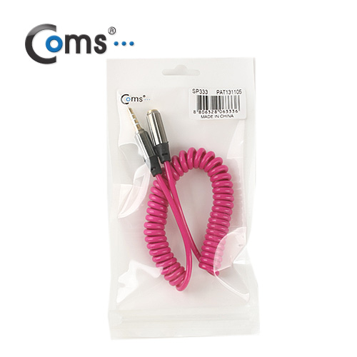 Coms 스테레오 케이블 (Short/3.5/MF) 1M, Pink/Stereo