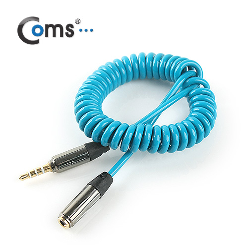 Coms 스테레오 케이블 (Short/3.5/MF) 1M,  Blue/Stereo