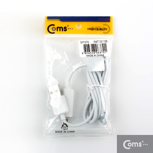 Coms USB/Micro USB(B) 케이블(투명 LED) White, 완충 색상변경