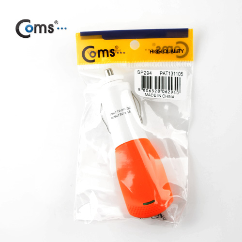 Coms USB 전원(DC 시가잭 5V/2.5A)고출력, USB 1P, Orange/ 시거잭