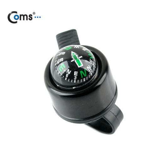 Coms 자전거 벨 (나침반) 장착식, Black