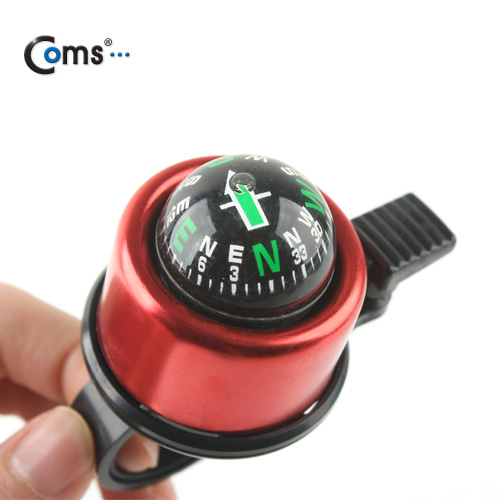 Coms 자전거 벨 (나침반) 장착식, Red
