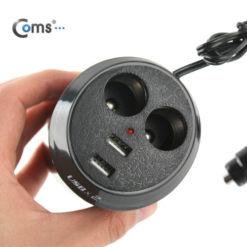 Coms 차량용 시가(시거) 소켓(2구), 컵홀더 장착/시가잭(시거잭)